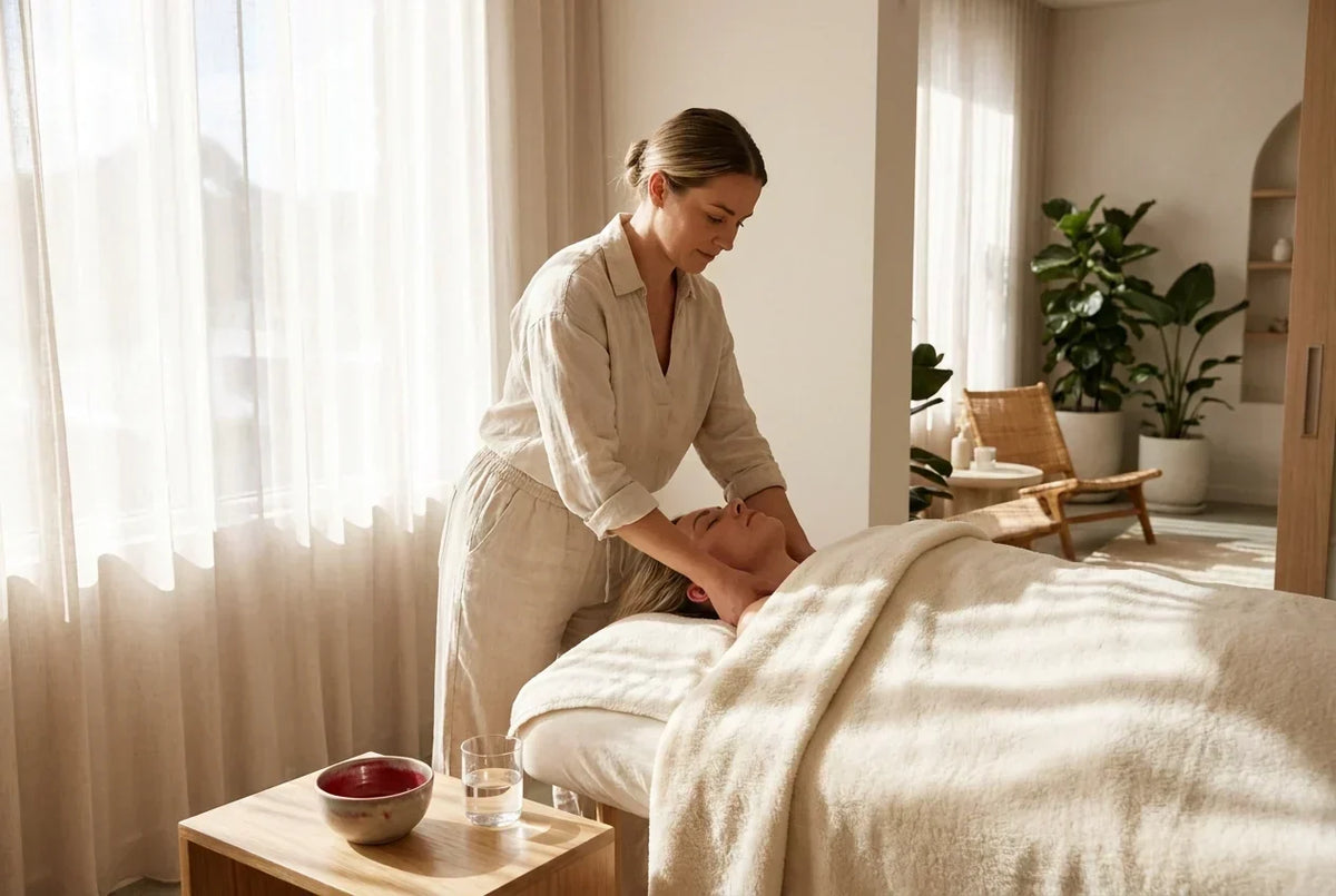 Professional header image for educational tutorial: Lymphatic Drainage Massage in Perth: What to Expect and H...