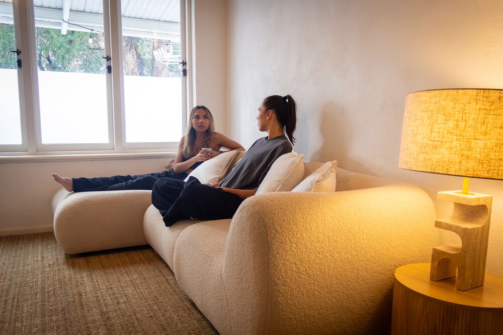 A guest relaxing during a treatment