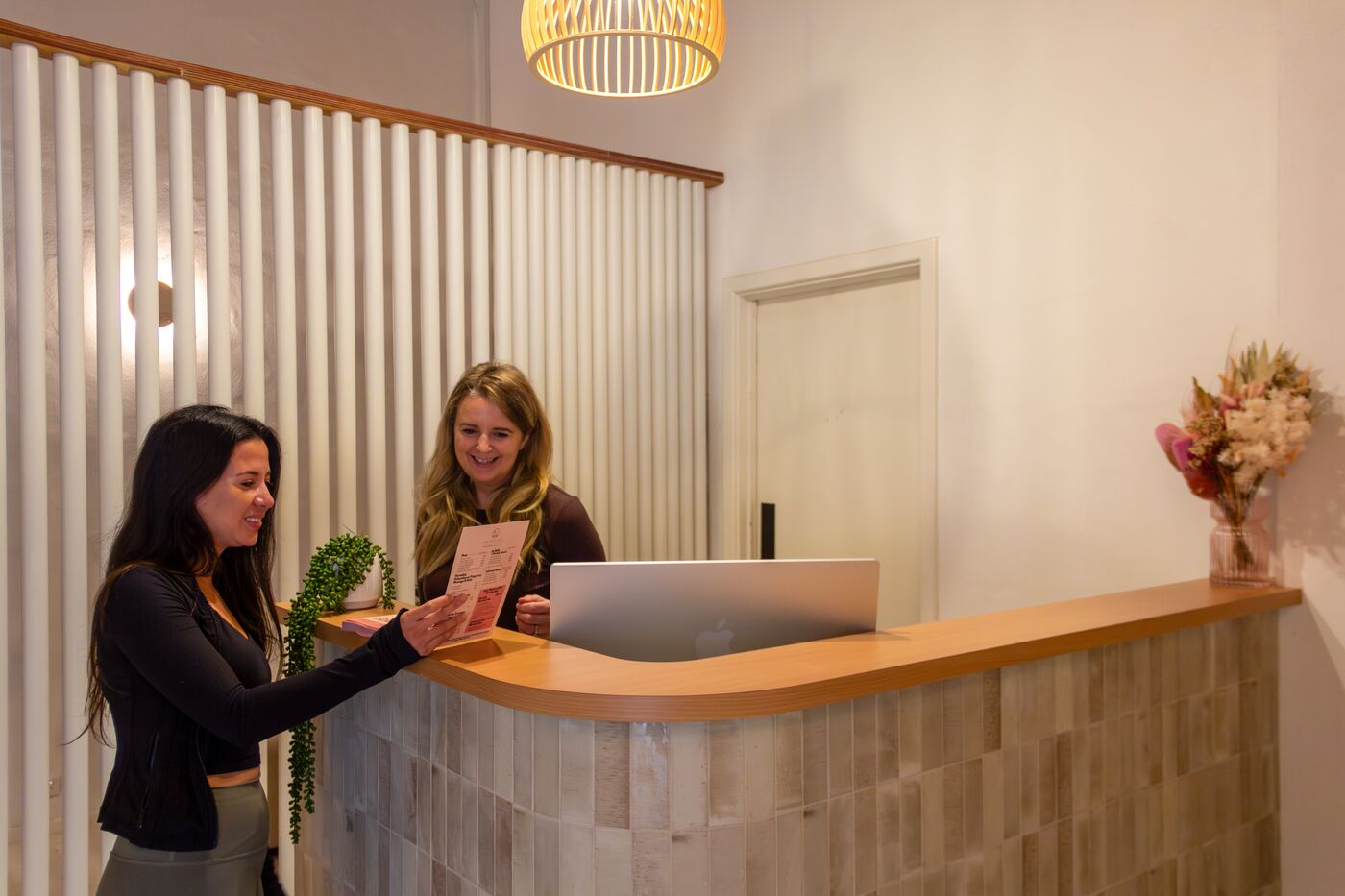 A warm welcome at Clear Mind Studio reception